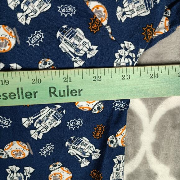 Star Wars Shirt Mens Large Blue Pocket Button Up Short Sleeve Handmade OOAK - Picture 5 of 7